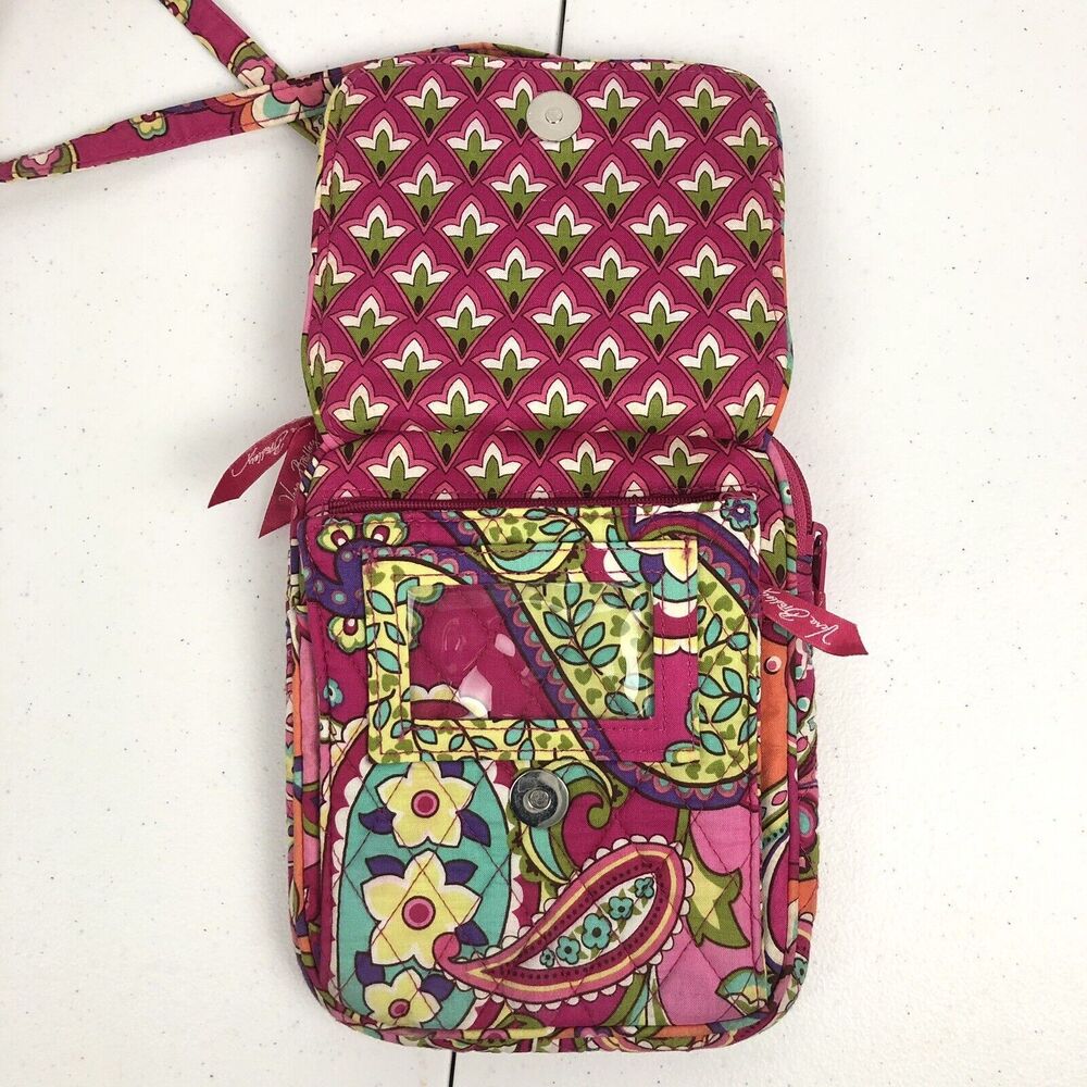 Vera Bradley Pink Floral Quilted Flap Mini Hipster Crossbody Bag
